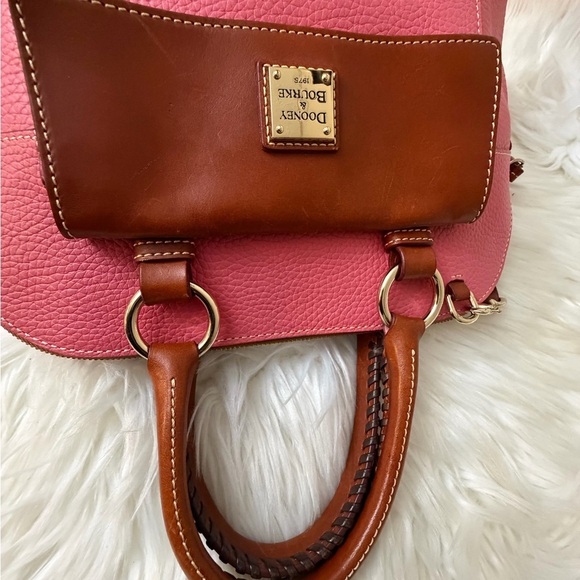 Dooney & Bourke Maritime Satchel - QVC.com Dooney & Bourke Pink Satchel with Brown Accents